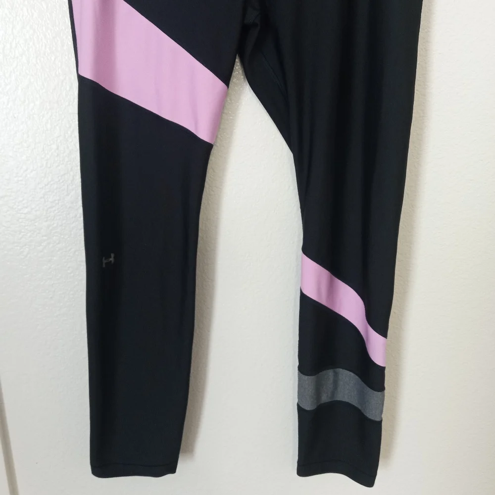 Under Armour Compression Athletic Colorblock Black Heatgear Leggings XL - Picture 3 of 6